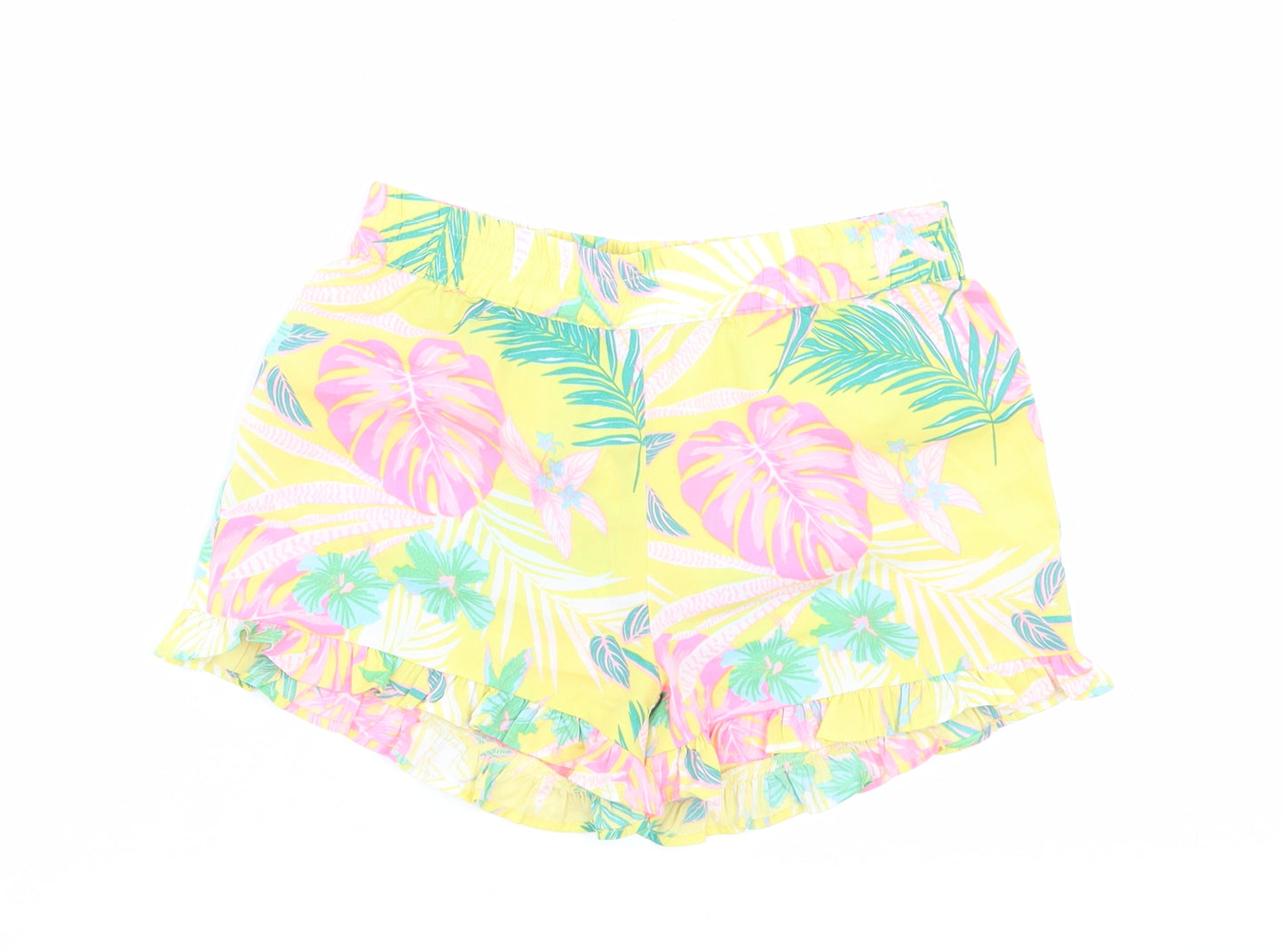 Pep&co Girls Multicoloured Floral Polyester Paperbag Shorts Size 10-11 Years Regular