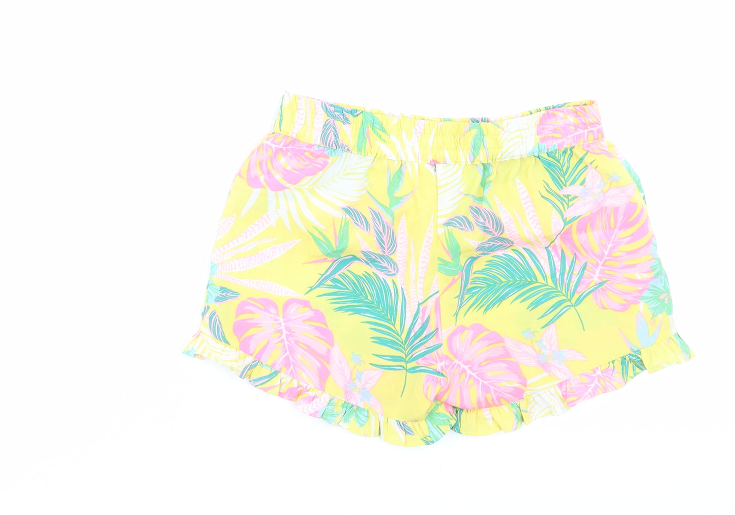 Pep&co Girls Multicoloured Floral Polyester Paperbag Shorts Size 10-11 Years Regular