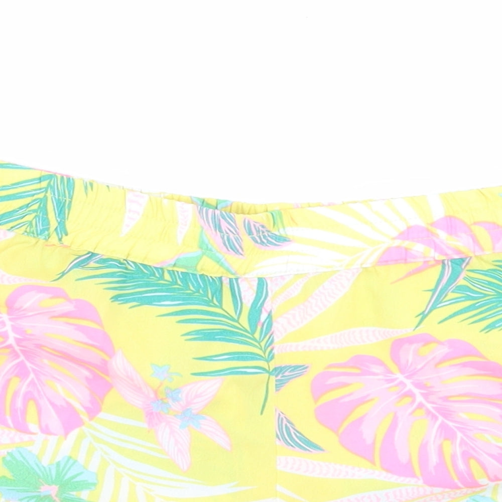 Pep&co Girls Multicoloured Floral Polyester Paperbag Shorts Size 10-11 Years Regular