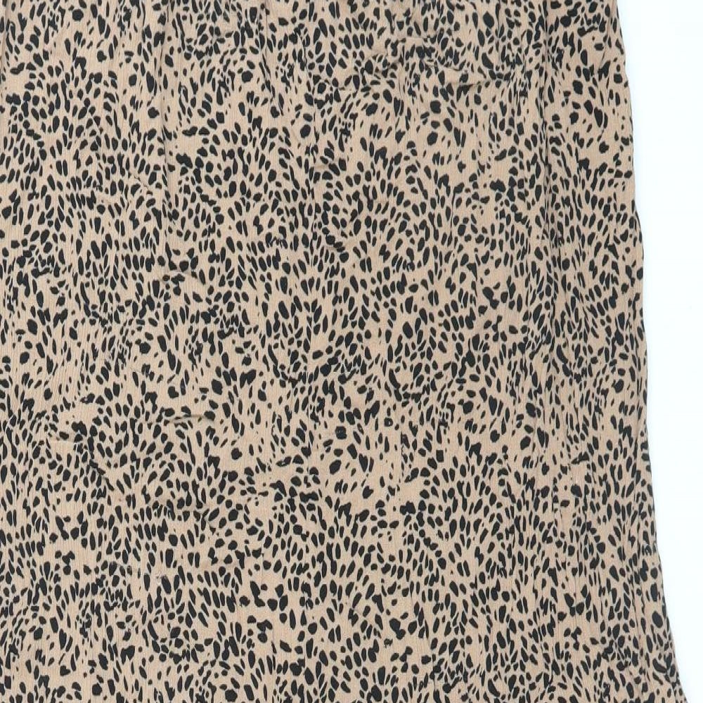 New Look Womens Brown Animal Print Viscose Jumpsuit One-Piece Size 14 Pullover