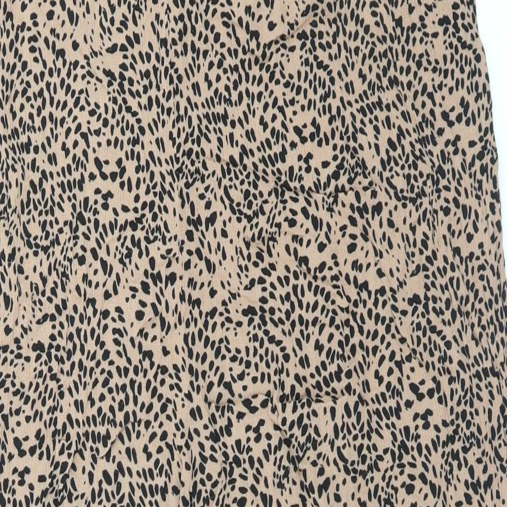 New Look Womens Brown Animal Print Viscose Jumpsuit One-Piece Size 14 Pullover