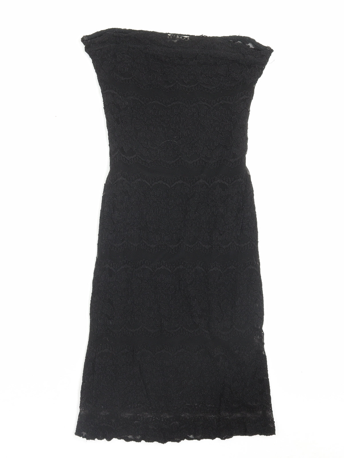New Look Womens Black Viscose Bodycon Size 10 Off the Shoulder Pullover - Bandeau Dress