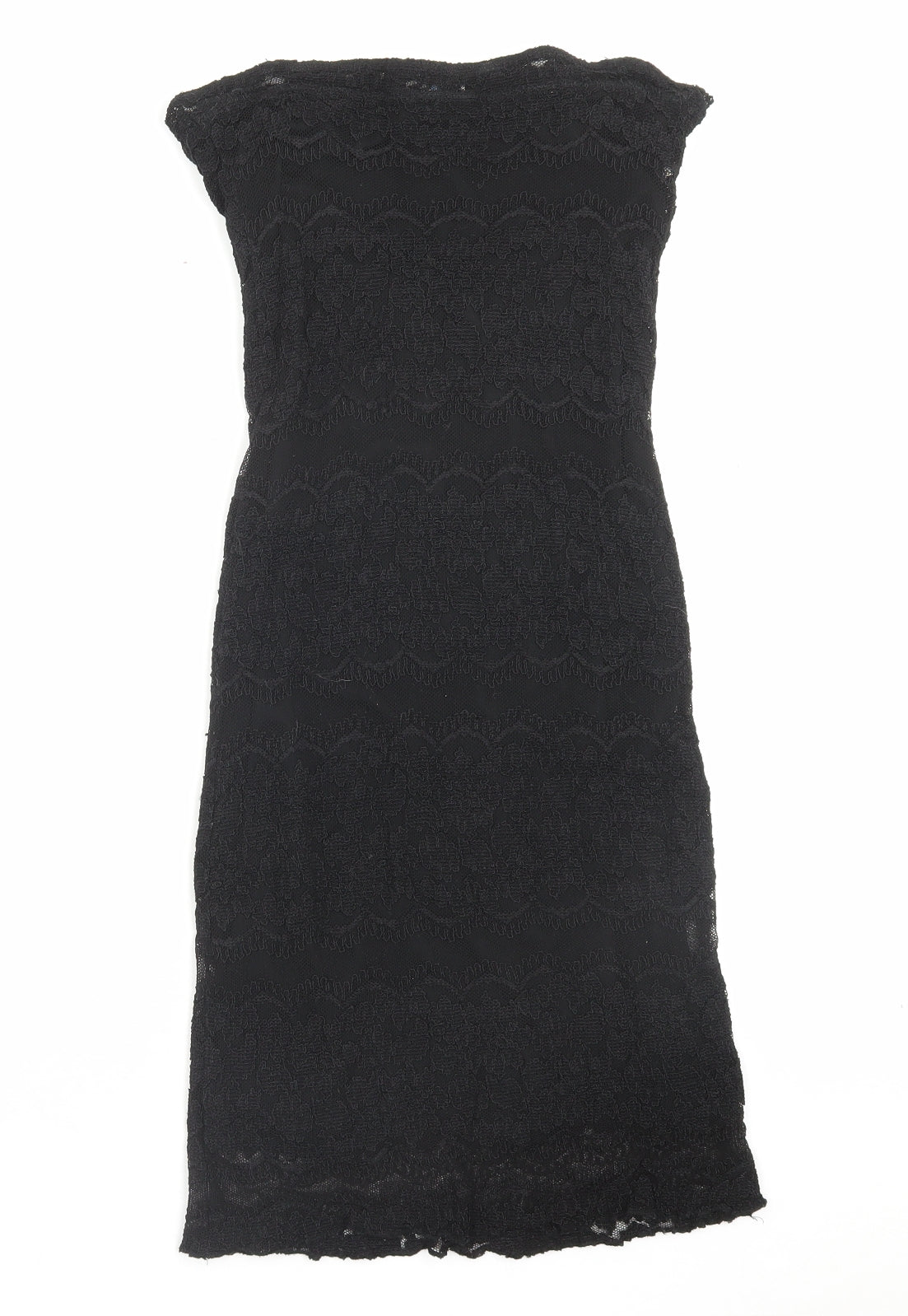 New Look Womens Black Viscose Bodycon Size 10 Off the Shoulder Pullover - Bandeau Dress
