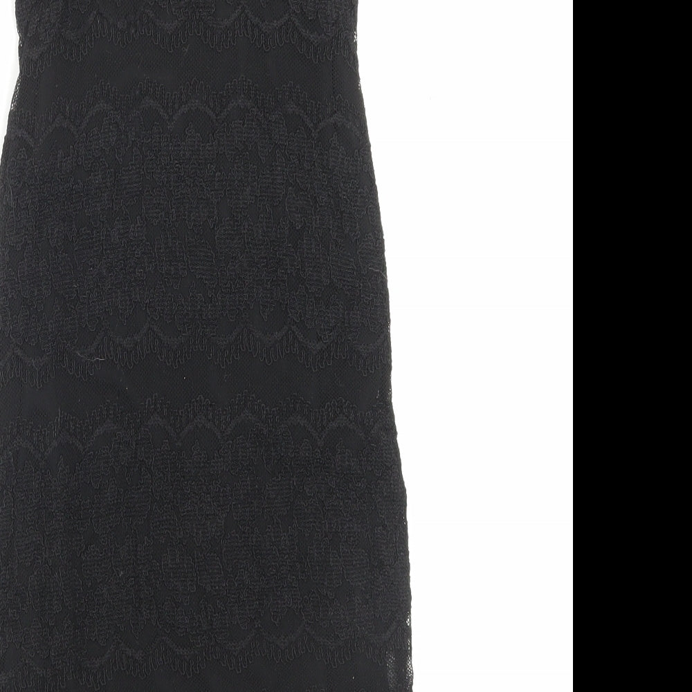 New Look Womens Black Viscose Bodycon Size 10 Off the Shoulder Pullover - Bandeau Dress