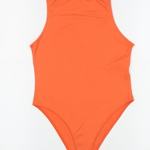 Primark Womens Orange Polyamide Bodysuit One-Piece Size XS L9 in Snap