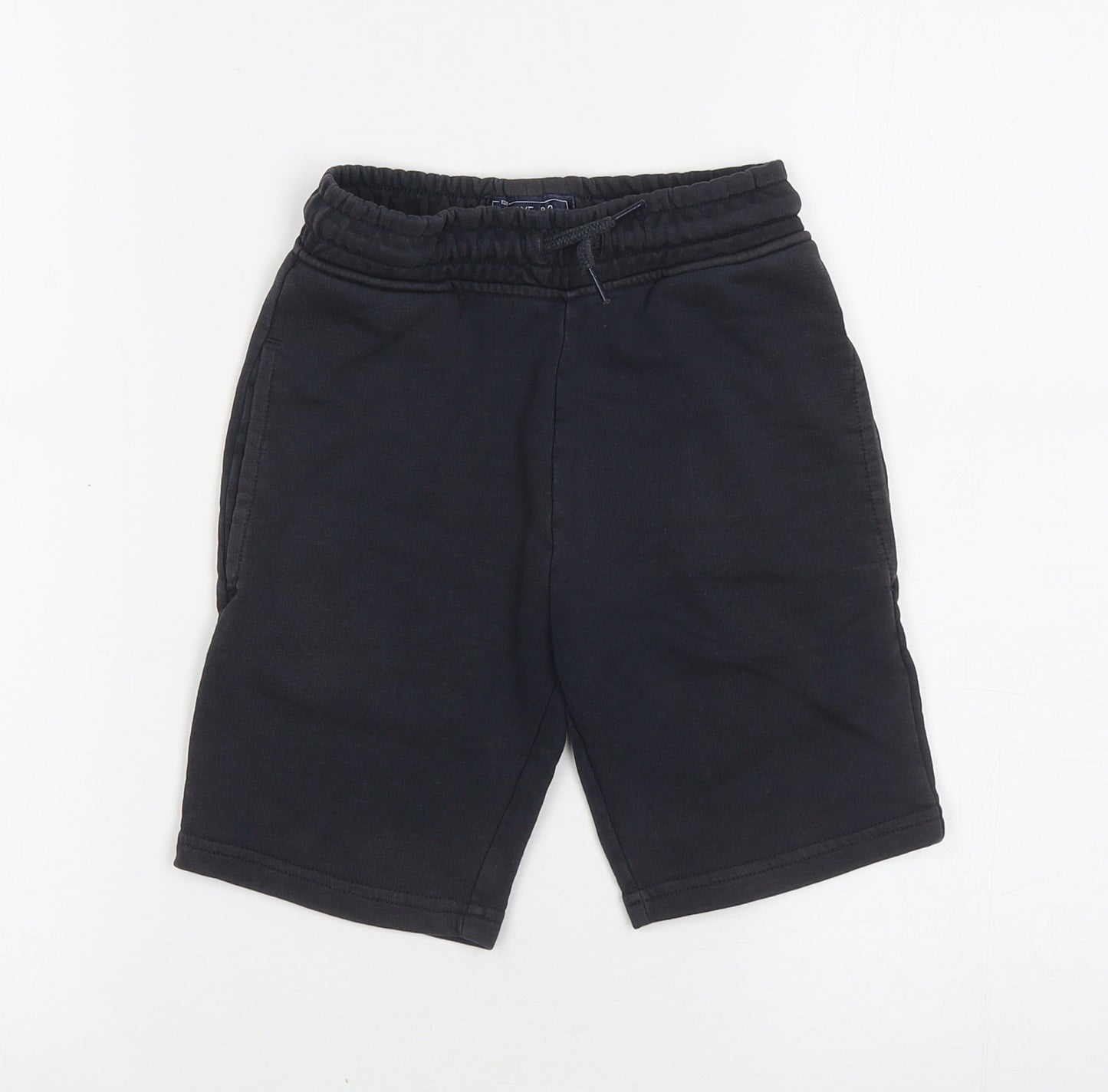 NEXT Boys Black Cotton Sweat Shorts Size 7 Years L6 in Regular Drawstring
