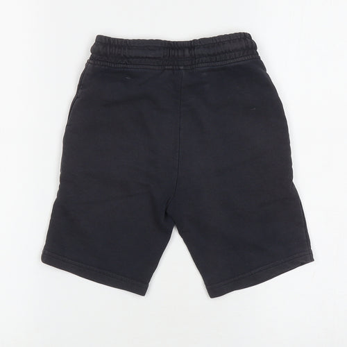 NEXT Boys Black Cotton Sweat Shorts Size 7 Years L6 in Regular Drawstring