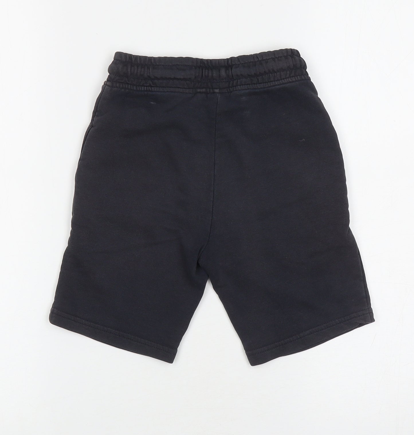 NEXT Boys Black Cotton Sweat Shorts Size 7 Years L6 in Regular Drawstring