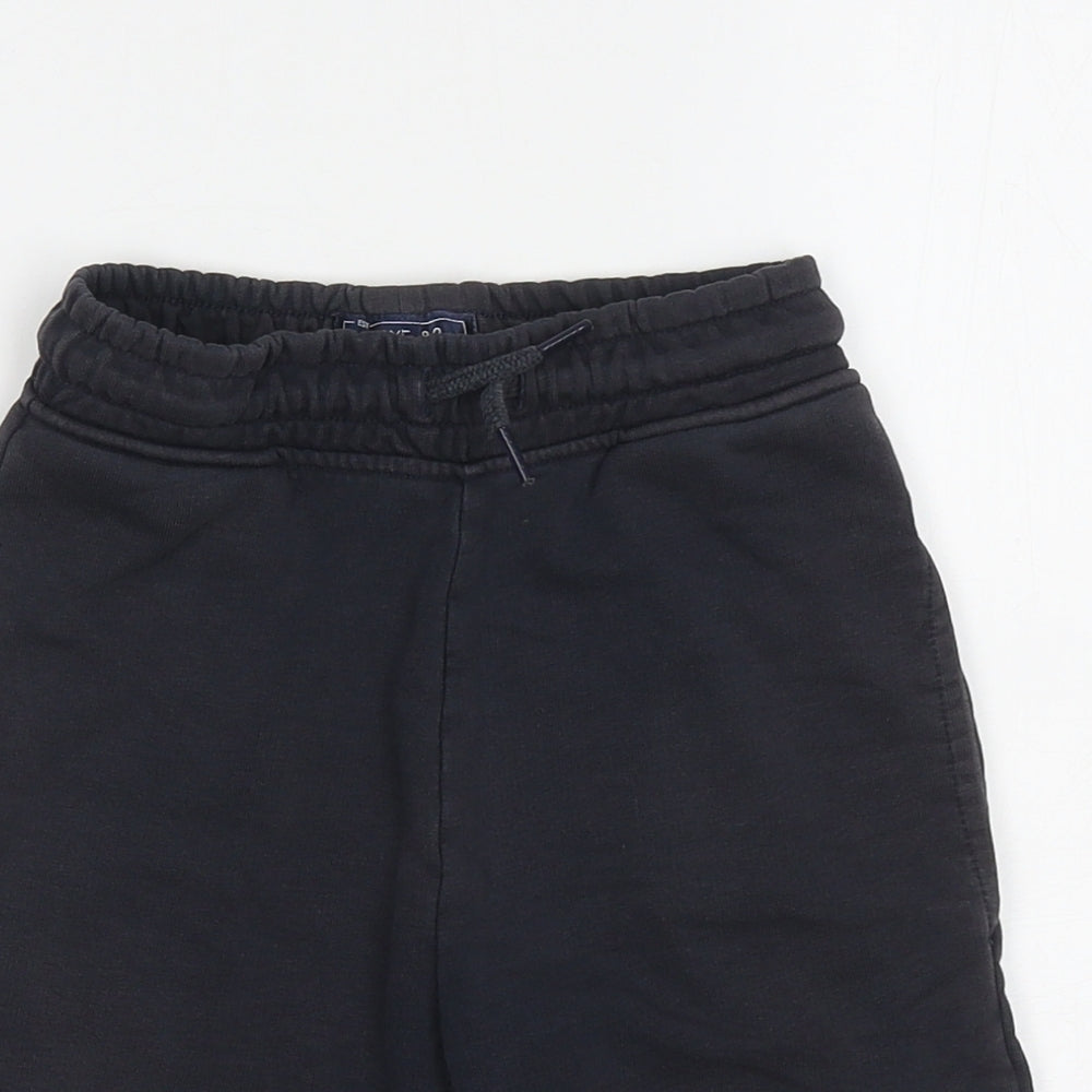 NEXT Boys Black Cotton Sweat Shorts Size 7 Years L6 in Regular Drawstring