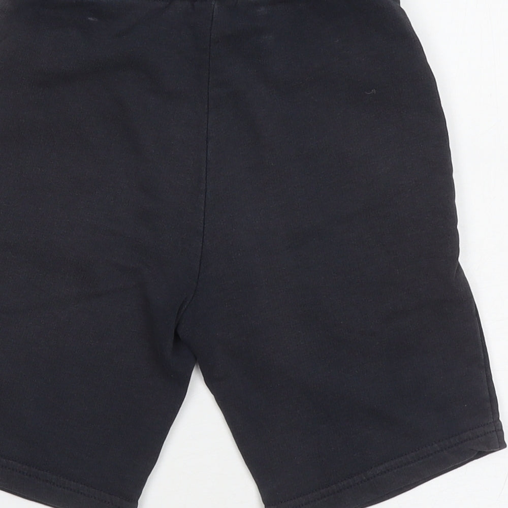 NEXT Boys Black Cotton Sweat Shorts Size 7 Years L6 in Regular Drawstring