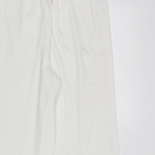 Fabric Womens White Cotton Bootcut Jeans Size 12 L29.5 in Regular