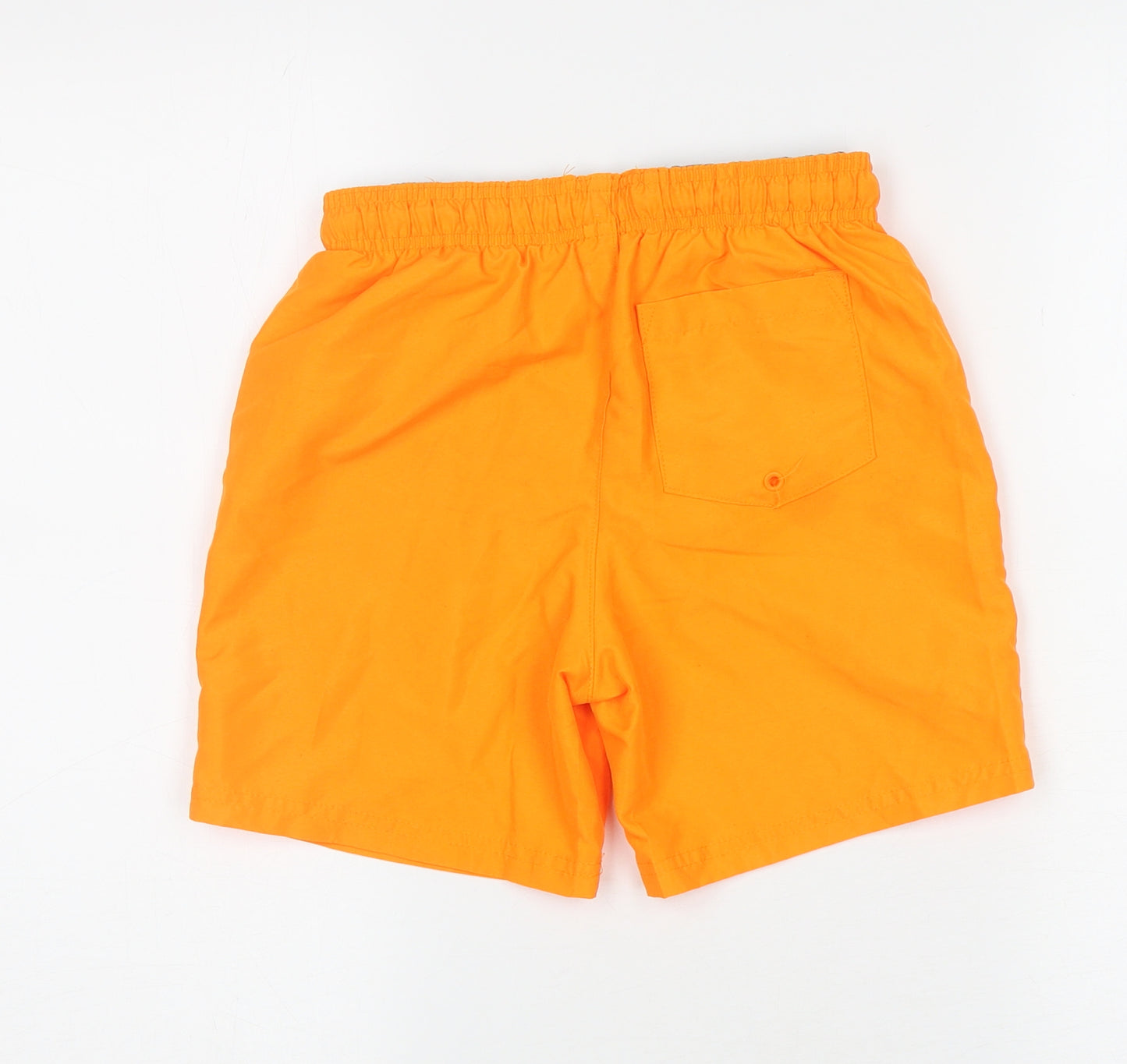 F&F Boys Orange Polyester Sweat Shorts Size 8-9 Years L6 in Regular Drawstring - Logo