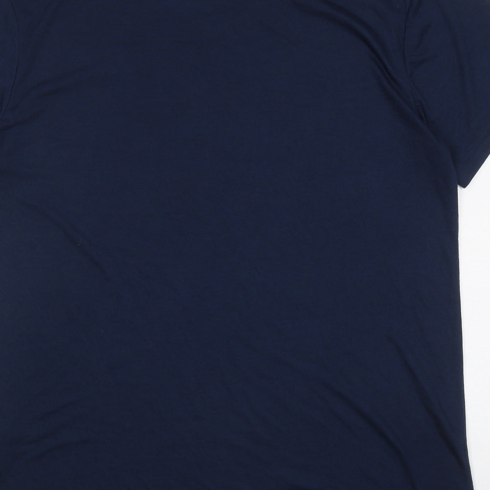 Lee Cooper Mens Blue Polyester T-Shirt Size L V-Neck