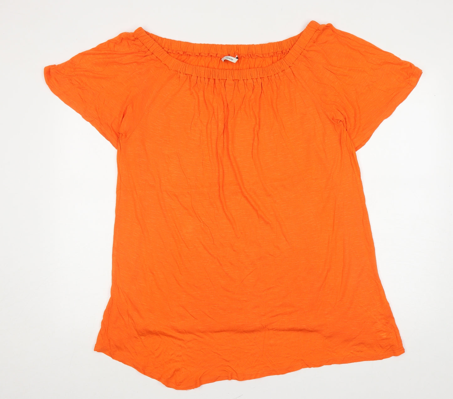 George Womens Orange Viscose Tunic T-Shirt Size 22 Off the Shoulder