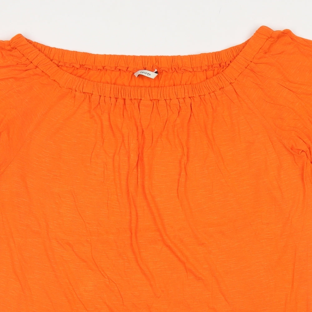 George Womens Orange Viscose Tunic T-Shirt Size 22 Off the Shoulder
