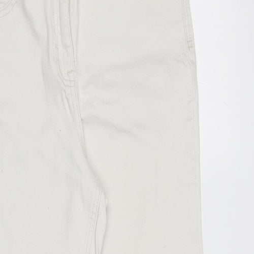 George Womens Ivory Cotton Skinny Jeans Size 12 L26.5 in Regular Zip