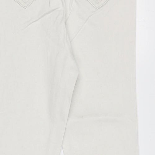 George Womens Ivory Cotton Skinny Jeans Size 12 L26.5 in Regular Zip