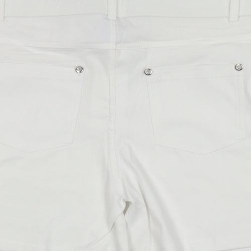 Binihuang Womens White Cotton Compression Shorts Size XL L3.5 in Regular Zip
