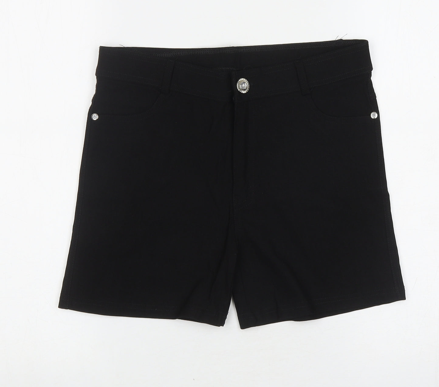 Binihuang Womens Black Cotton Compression Shorts Size XL L3.5 in Regular Zip