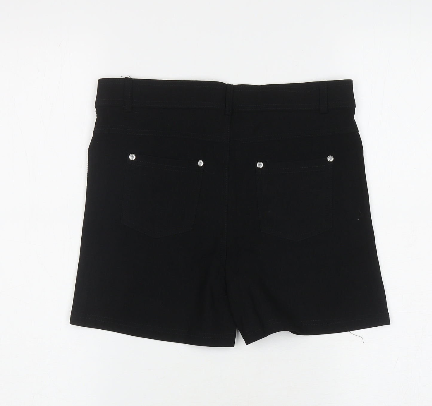 Binihuang Womens Black Cotton Compression Shorts Size XL L3.5 in Regular Zip