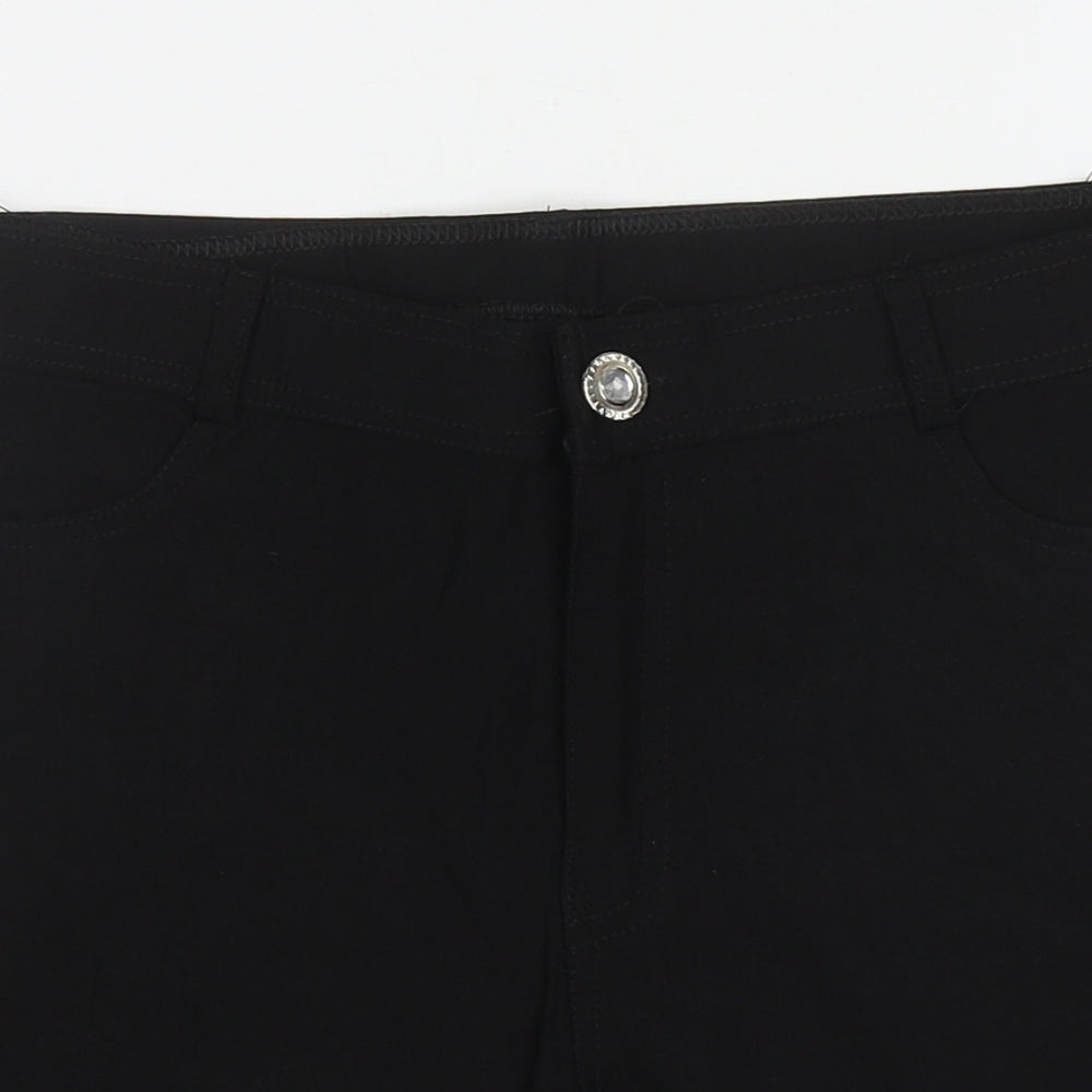Binihuang Womens Black Cotton Compression Shorts Size XL L3.5 in Regular Zip