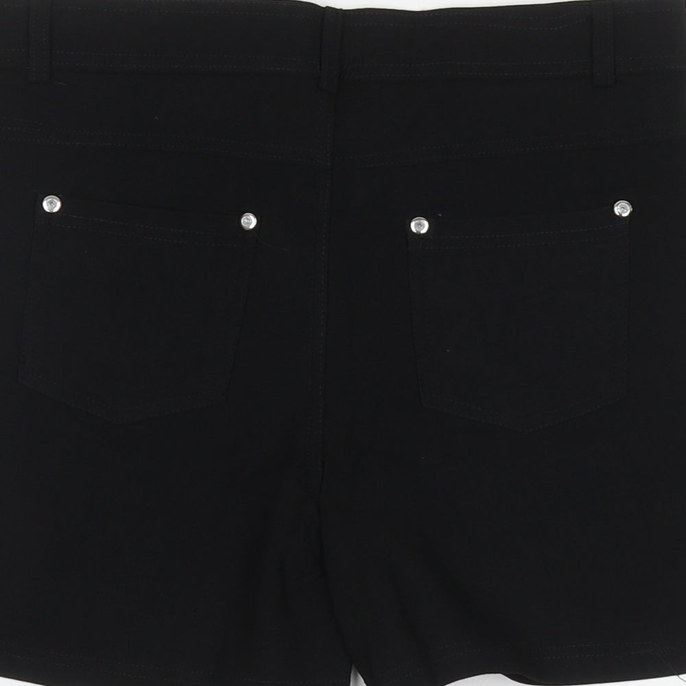 Binihuang Womens Black Cotton Compression Shorts Size XL L3.5 in Regular Zip