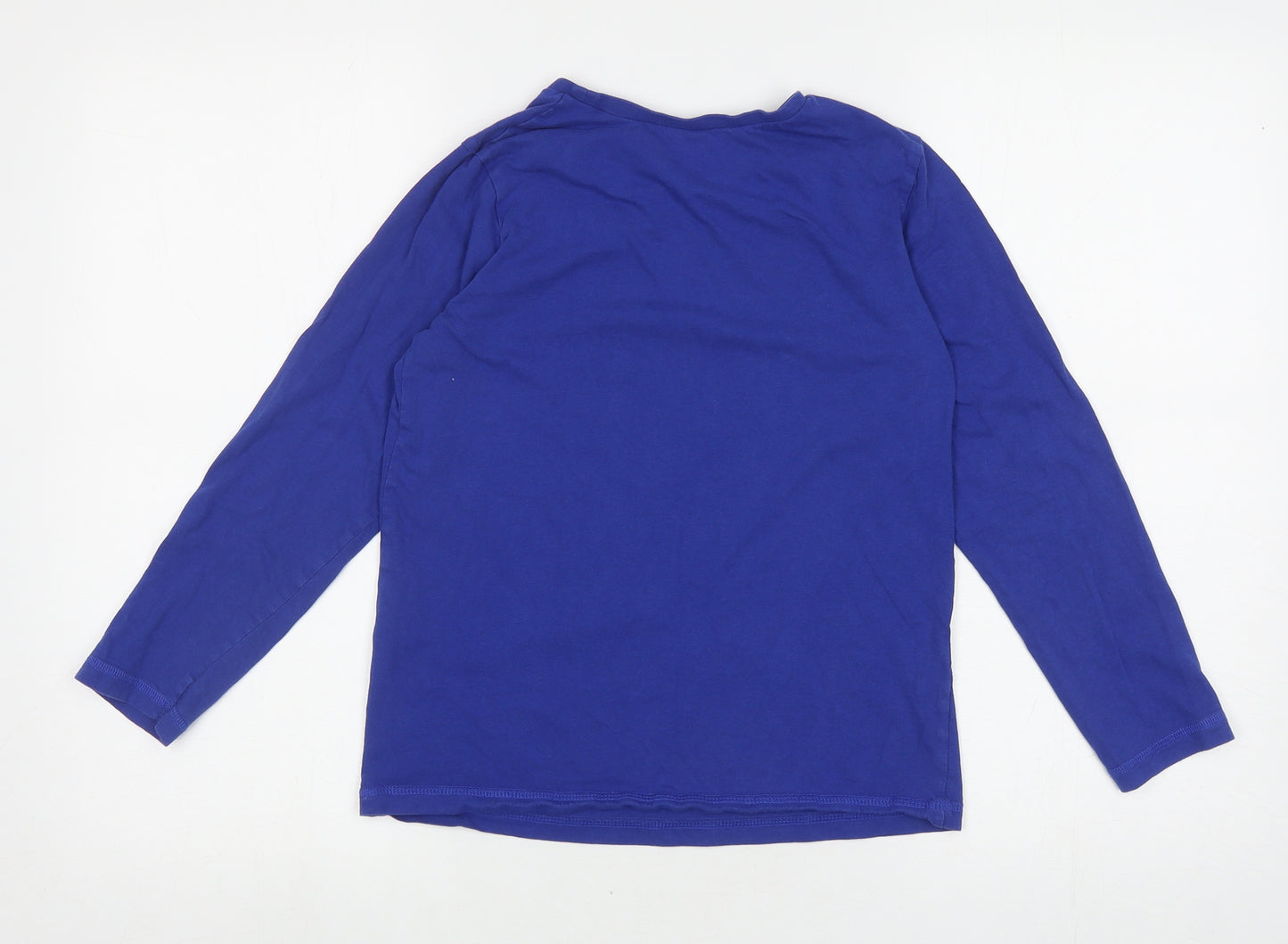 George Boys Blue Cotton Basic T-Shirt Size 10-11 Years Round Neck Pullover - Football