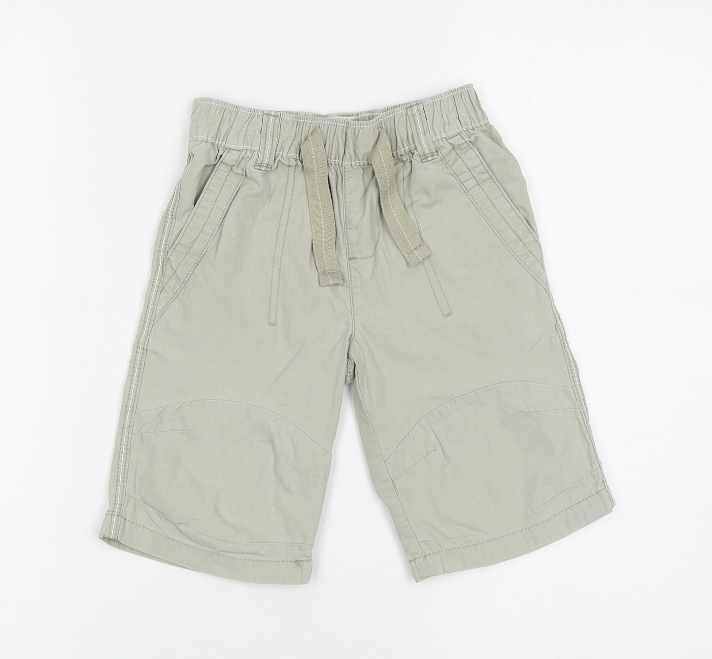 NEXT Boys Beige Cotton Cargo Shorts Size 5 Years L8 in Regular Drawstring