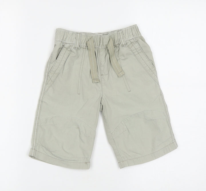 NEXT Boys Beige Cotton Cargo Shorts Size 5 Years L8 in Regular Drawstring