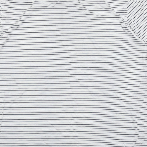 Bobby Jones Mens White Striped Polyester Polo Size M Collared Pullover