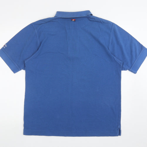 Cutter & Buck Mens Blue Cotton Polo Size L Collared Pullover