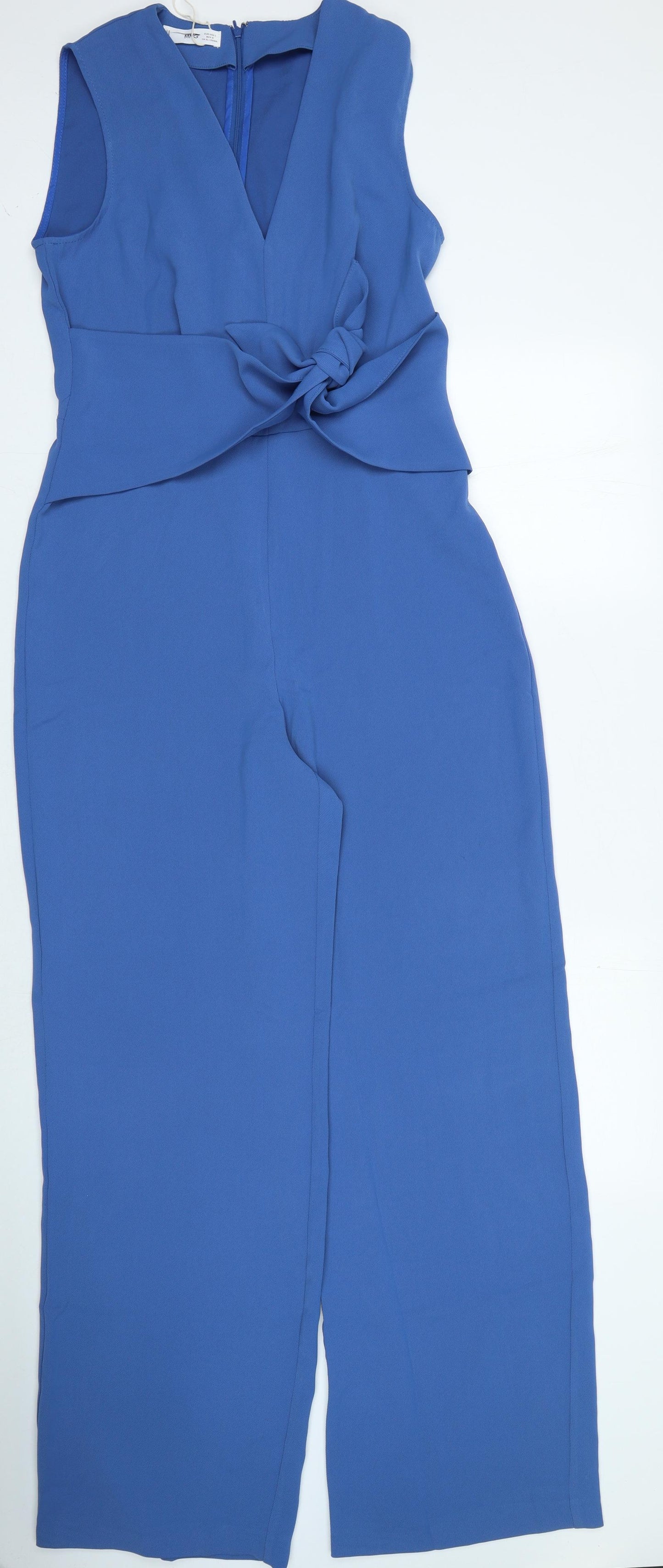 MNG Womens Blue Polyester Jumpsuit One-Piece Size 14 Zip