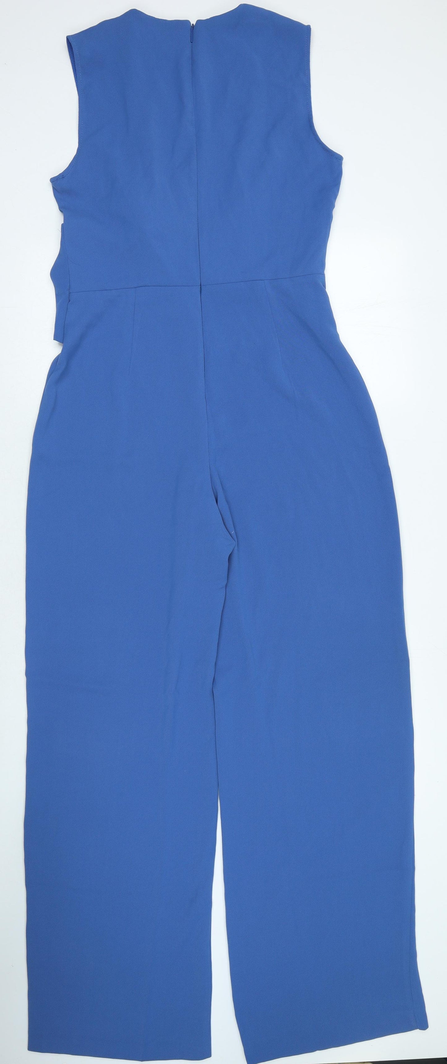 MNG Womens Blue Polyester Jumpsuit One-Piece Size 14 Zip