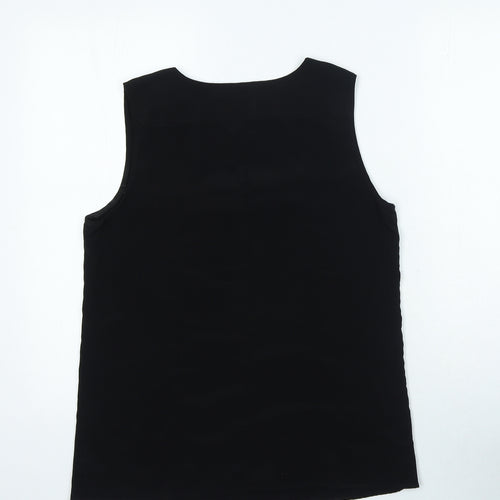 Gap Womens Black Polyester Basic Blouse Size S Round Neck