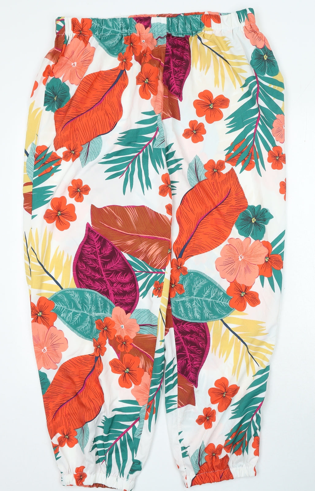 SheIn Womens Multicoloured Floral Polyester Bloomer Trousers Size 2XL L27 in Regular