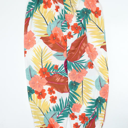 SheIn Womens Multicoloured Floral Polyester Bloomer Trousers Size 2XL L27 in Regular