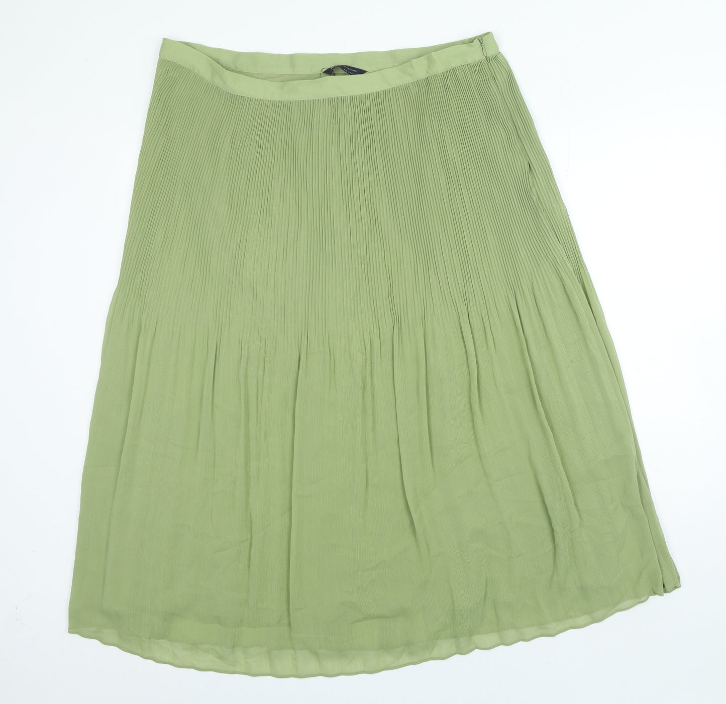 Marks and Spencer Womens Green Polyester A-Line Skirt Size 20 Zip