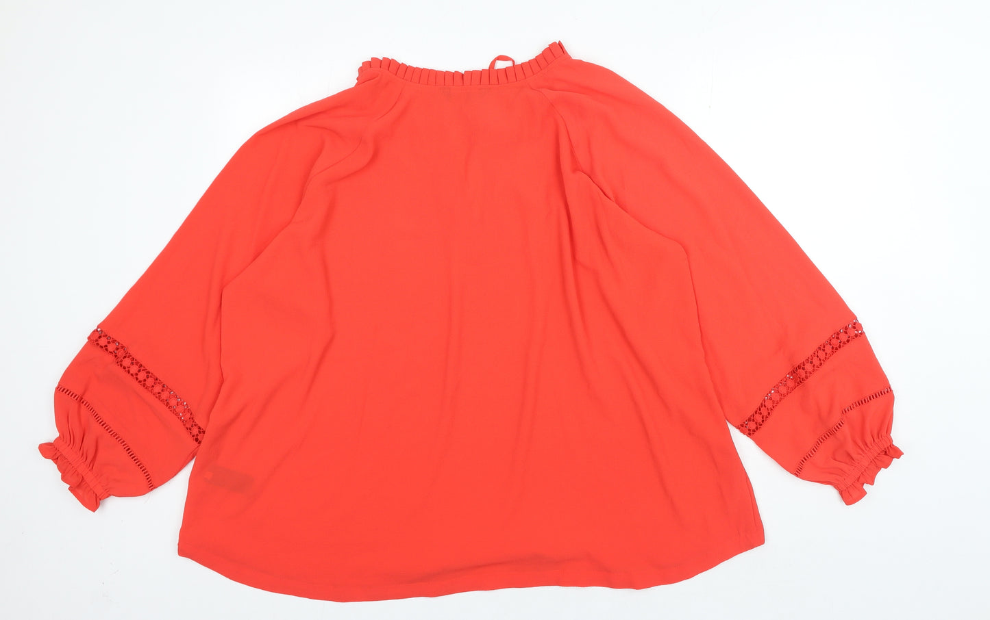 Marks and Spencer Womens Orange Polyester Basic Blouse Size 22 V-Neck
