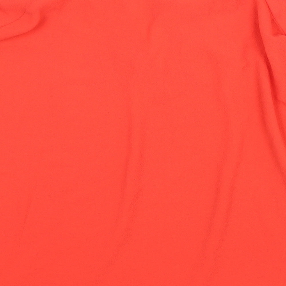 Marks and Spencer Womens Orange Polyester Basic Blouse Size 22 V-Neck