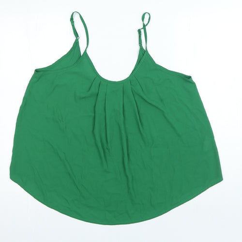 SheIn Womens Green Polyester Camisole Blouse Size 12 Scoop Neck