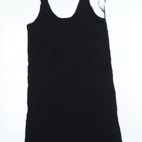 Marks and Spencer Womens Black Viscose Bodycon Size 10 Scoop Neck Pullover