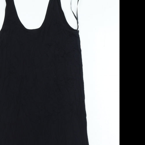 Marks and Spencer Womens Black Viscose Bodycon Size 10 Scoop Neck Pullover