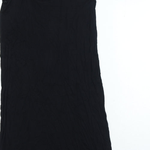 Marks and Spencer Womens Black Viscose Bodycon Size 10 Scoop Neck Pullover