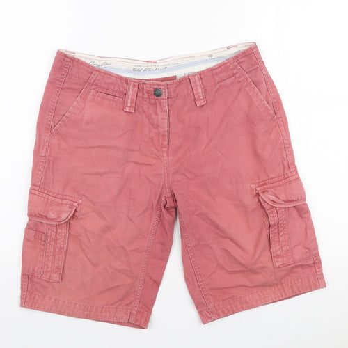 Old Khaki Womens Pink Cotton Cargo Shorts Size 10 L10 in Regular Zip