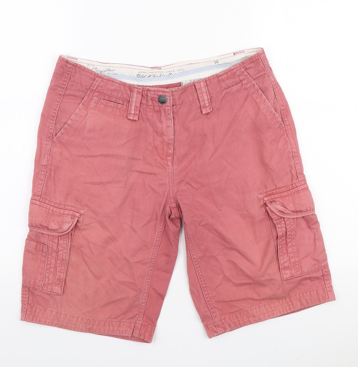 Old Khaki Womens Pink Cotton Cargo Shorts Size 10 L10 in Regular Zip