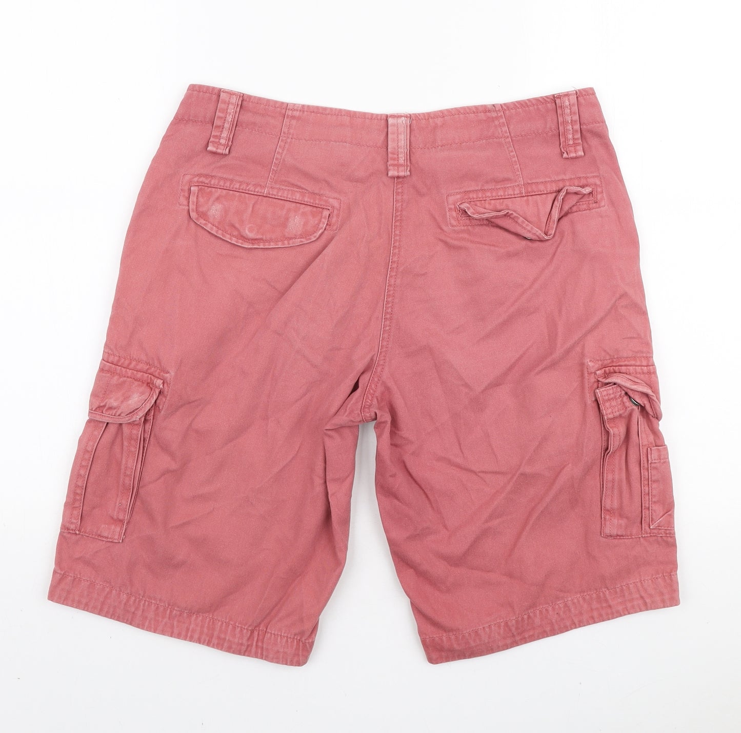 Old Khaki Womens Pink Cotton Cargo Shorts Size 10 L10 in Regular Zip
