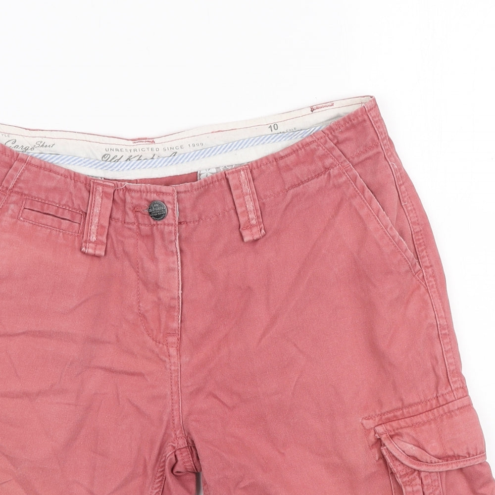 Old Khaki Womens Pink Cotton Cargo Shorts Size 10 L10 in Regular Zip