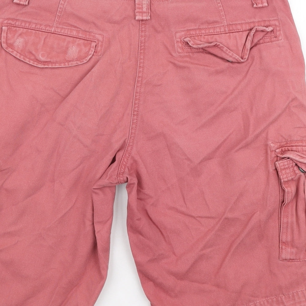 Old Khaki Womens Pink Cotton Cargo Shorts Size 10 L10 in Regular Zip
