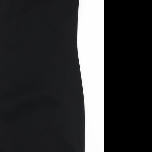 Internacionale Womens Black Geometric Polyester Bodycon Size 8 Boat Neck Pullover