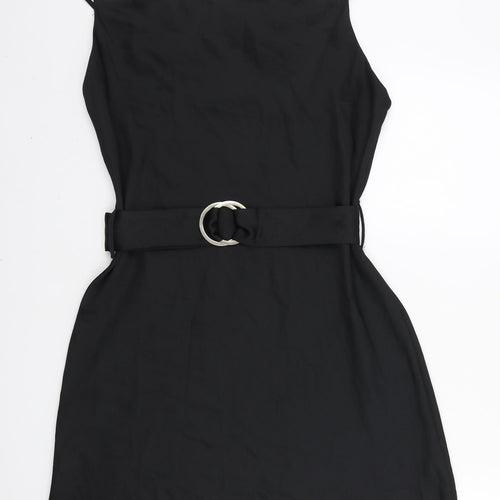 River Island Womens Black Polyester Mini Size 16 Square Neck Pullover